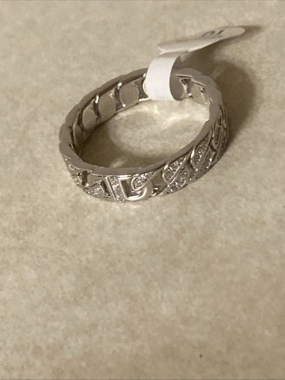 Men’s Sterling Silver Mossainte Ring Size 10